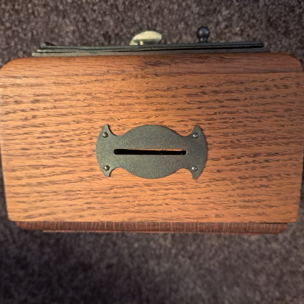 Antique USPS Post Office Box Door Bank With Combination And Original Brass Door - Picture 2 of 9
